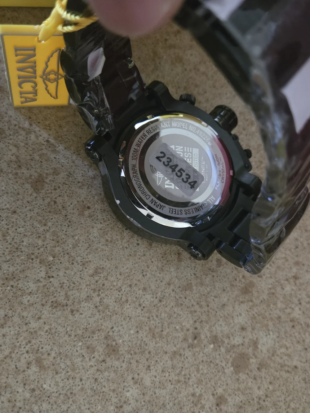 Invicta Black Bracelet Chronograph Watch with Pink Dial